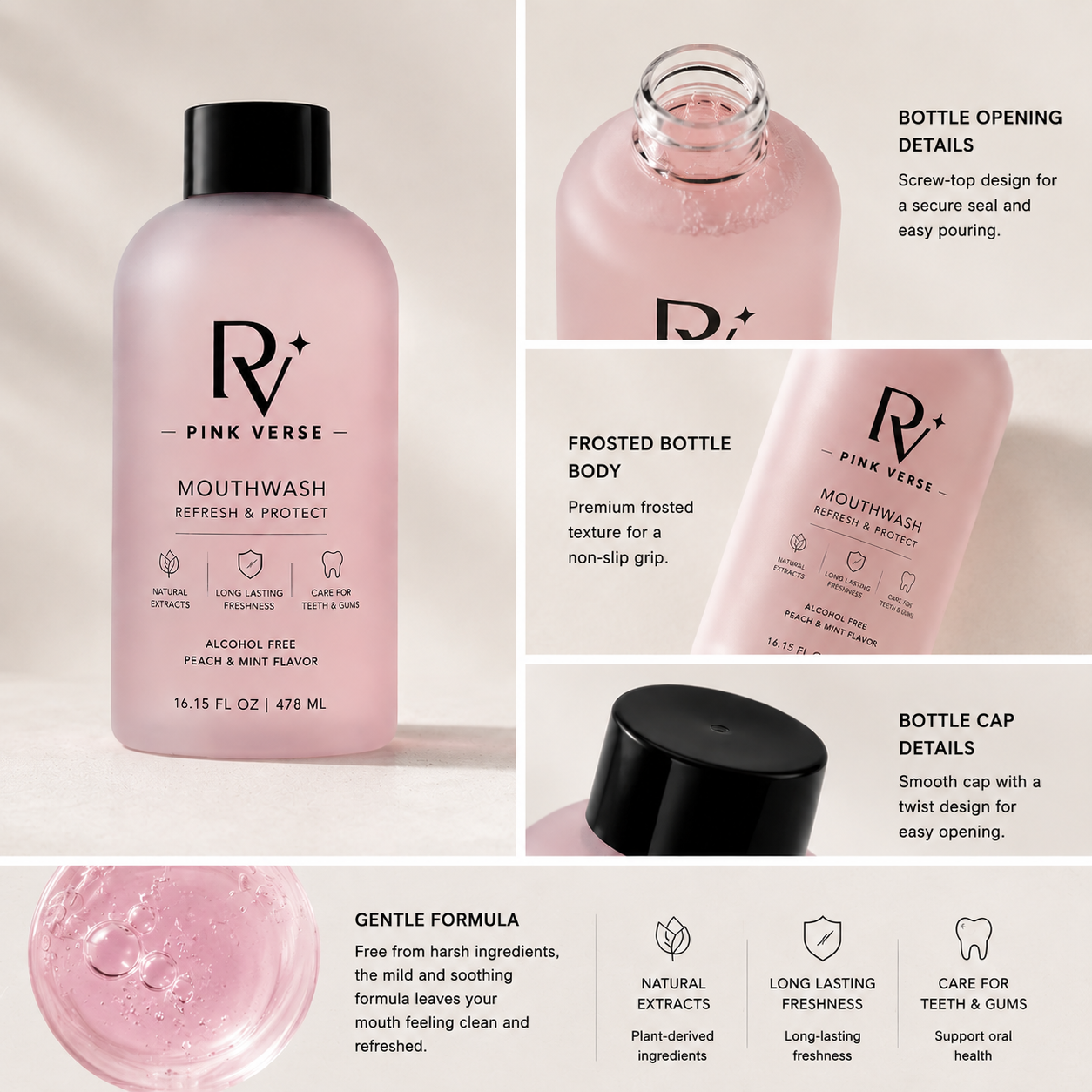 Plant-Based Alcohol-Free Mouthwash